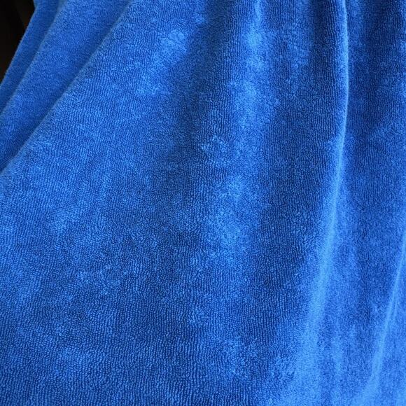 Hanna Andersson Girls Size 130 Hooded Blue Terry Cover Up Rainbow Trim Beach - Picture 7 of 9